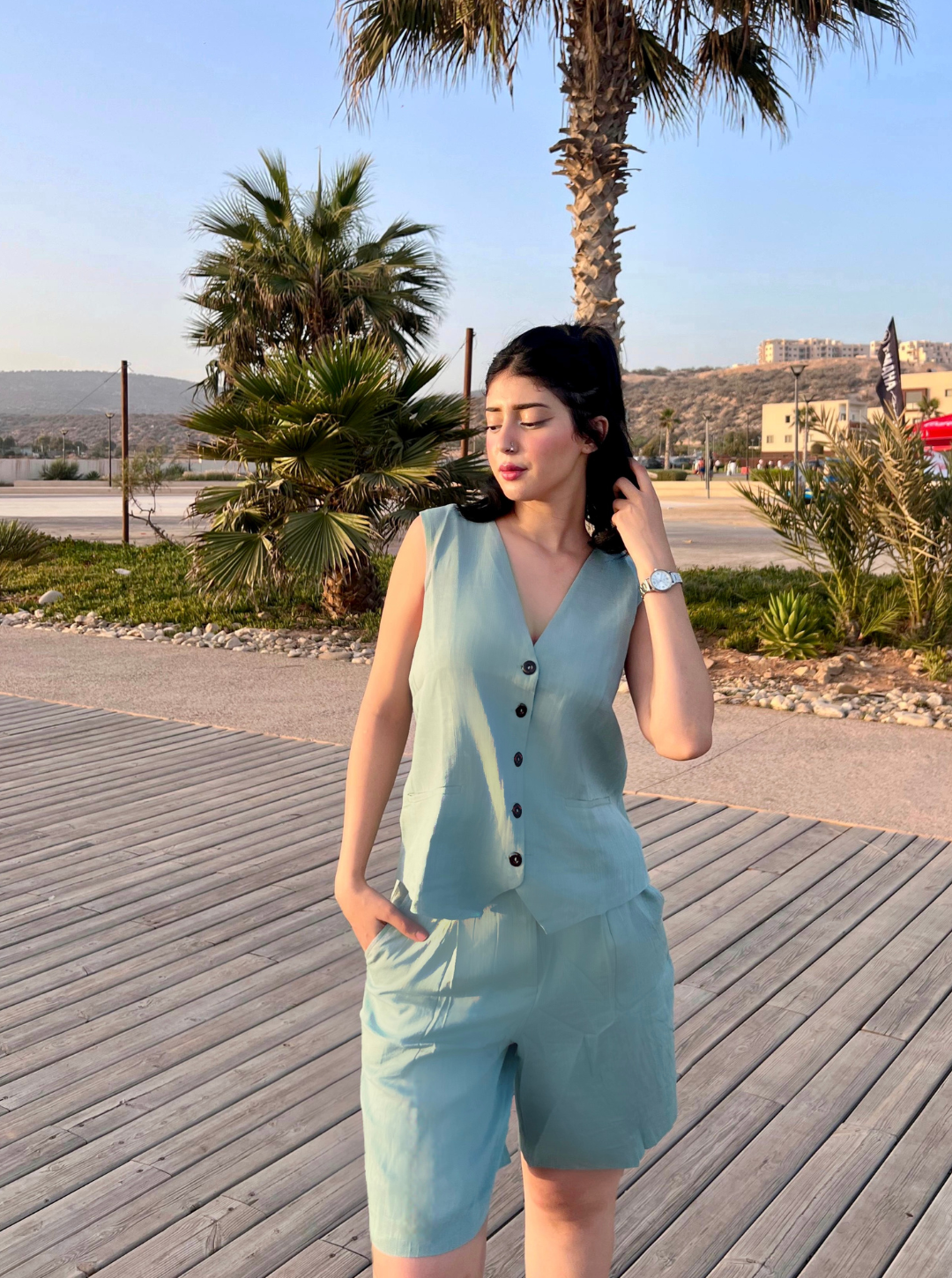 Ensemble Gilet En Lin