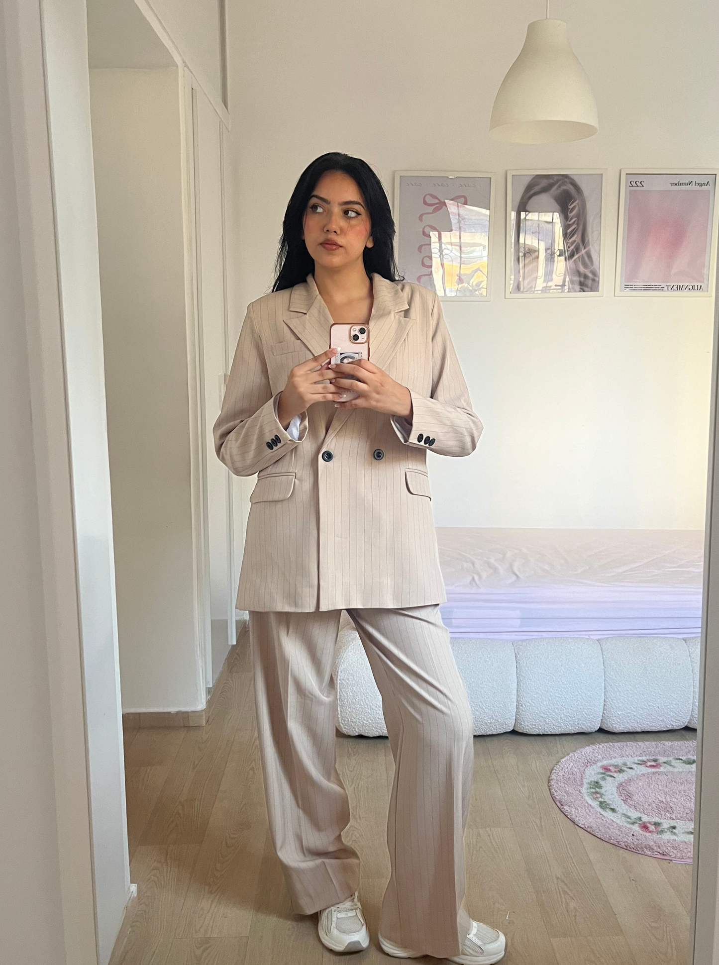 stripped oversize suit