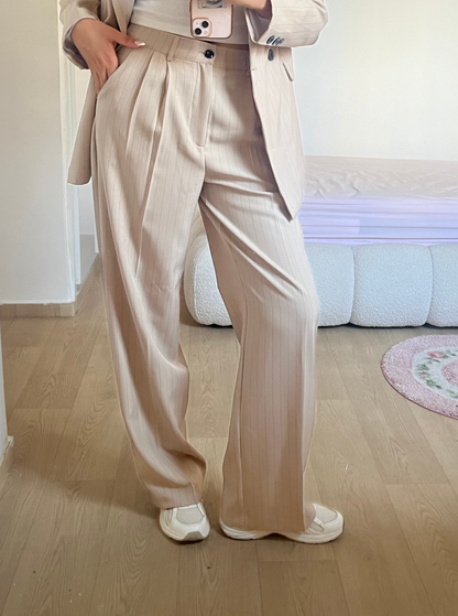 stripped oversize suit