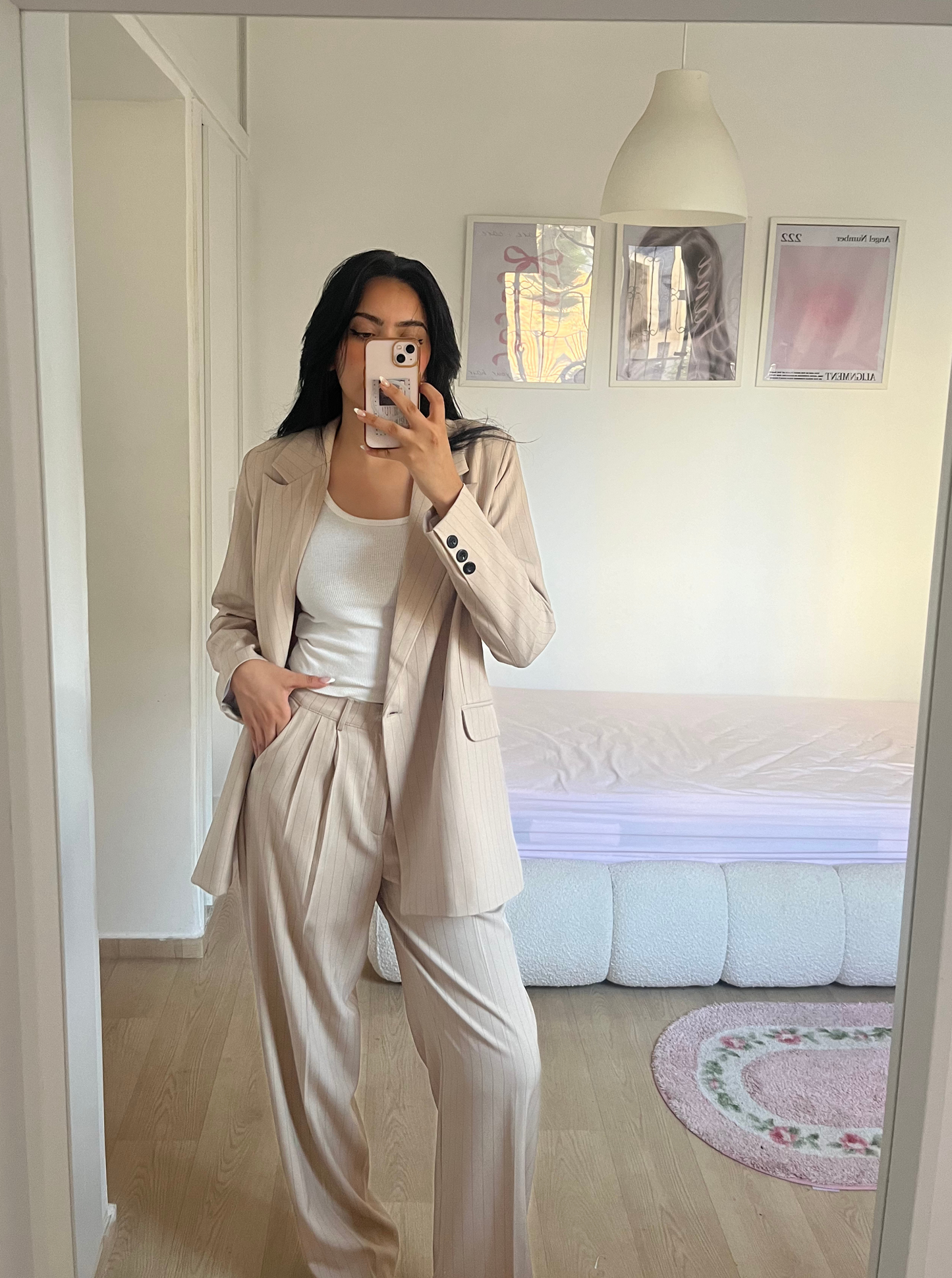 stripped oversize suit