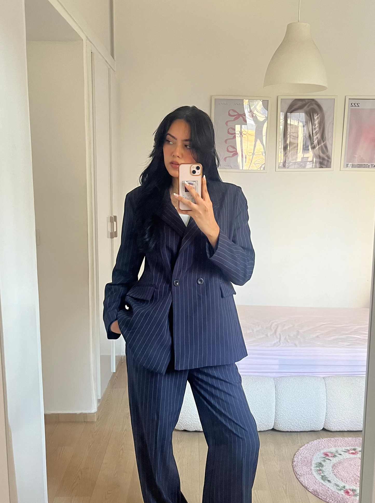 stripped oversize suit