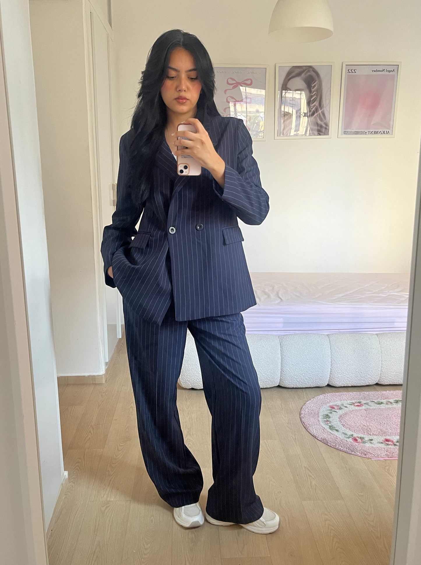 stripped oversize suit