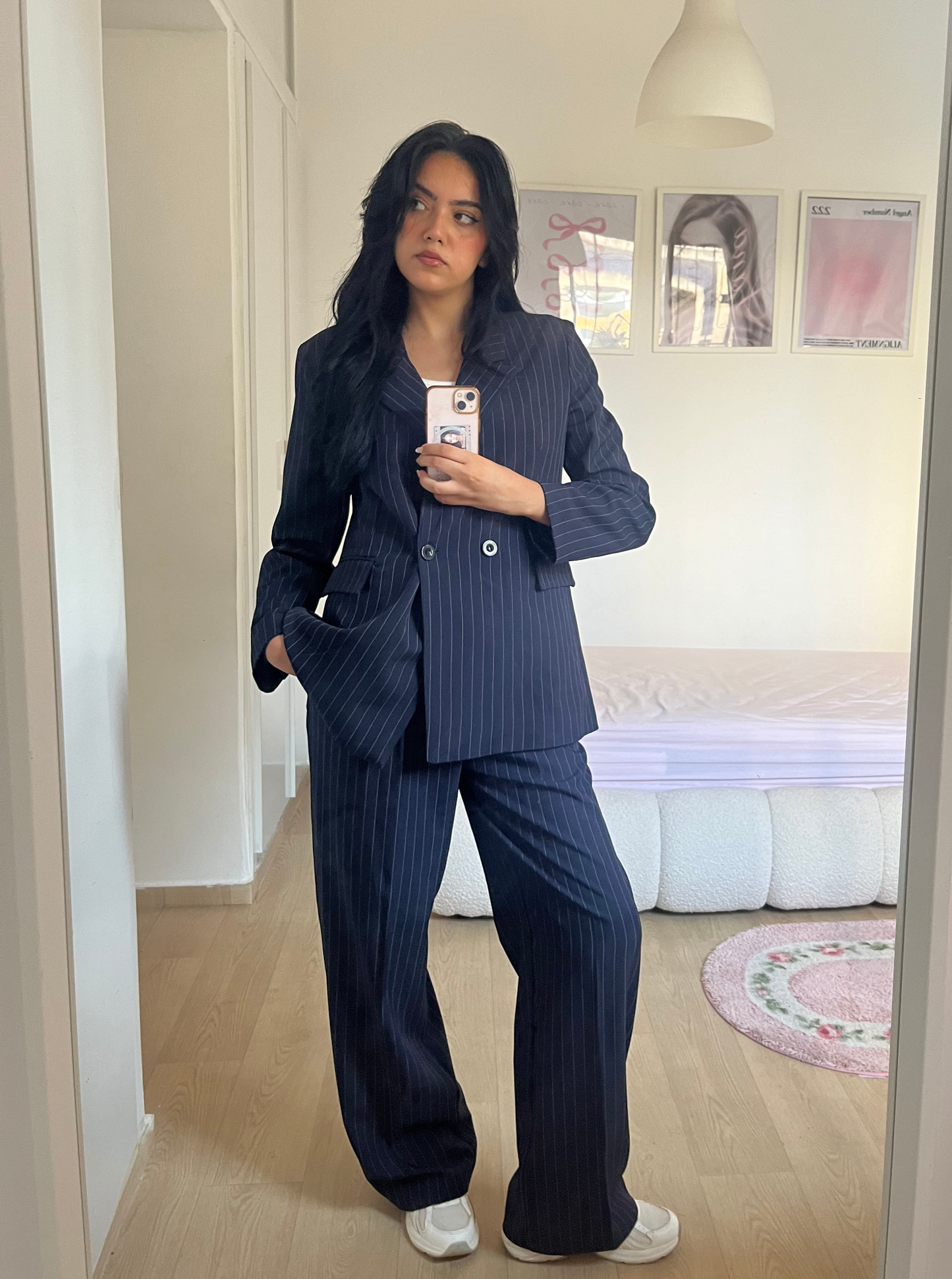 stripped oversize suit