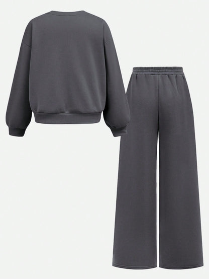 Ensemble Amorelle : Sweat Chic et Pantalon Légèrement Évasé