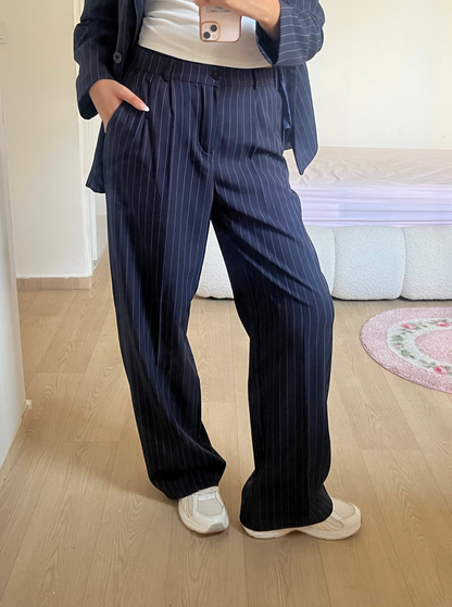 stripped oversize suit