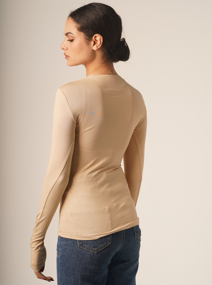 ZIP-UP LONG SLEEVE T-SHIRT