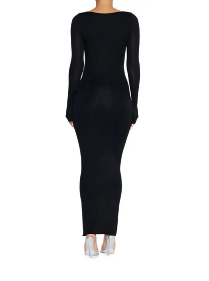SQUARNECK DRESS ( BLACK)