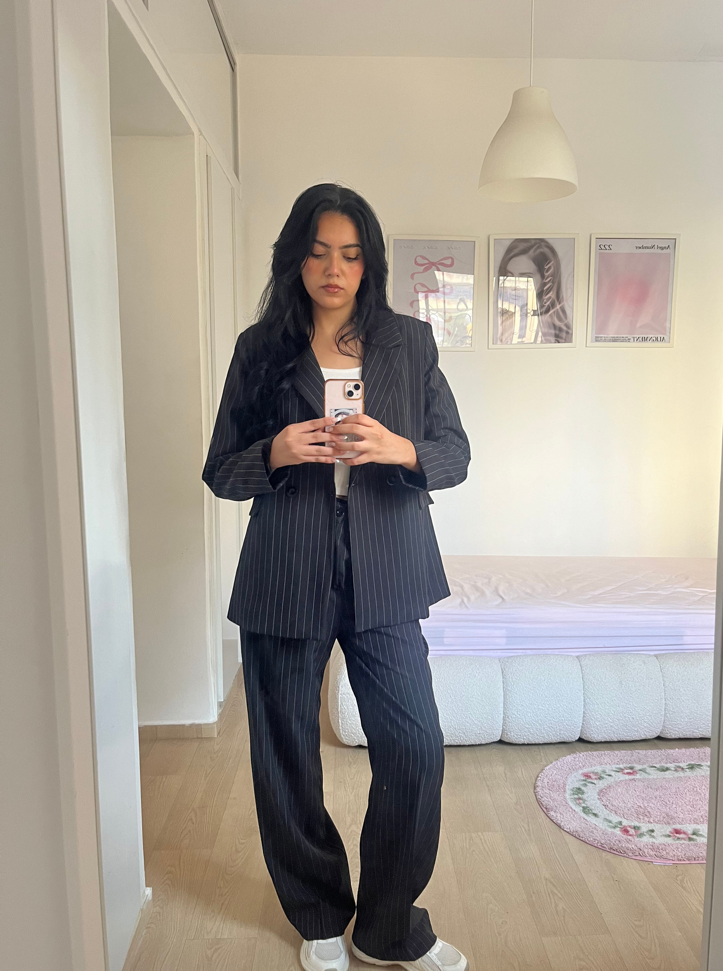 stripped oversize suit