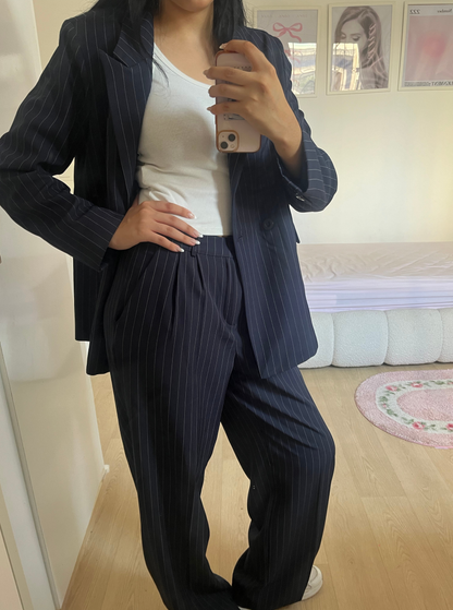 stripped oversize suit