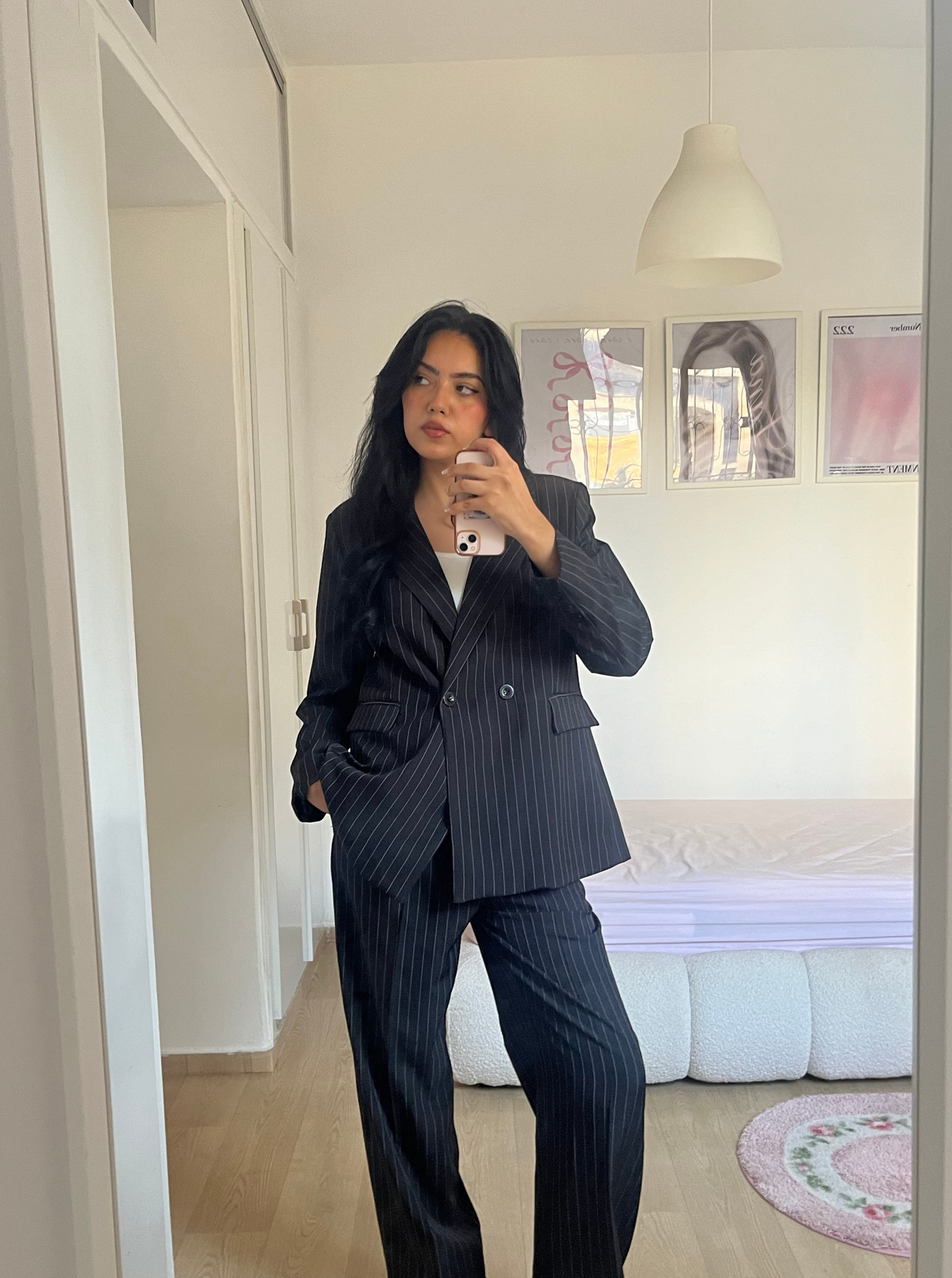 stripped oversize suit