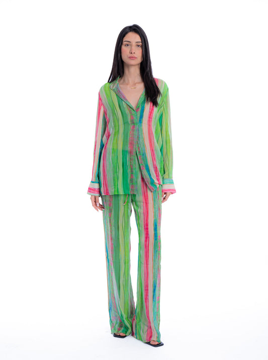 SEMI-TRANSPARENT PRINTED SUIT